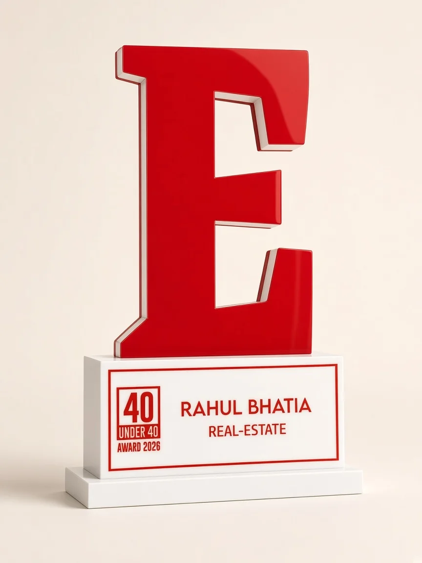 40 Under 40 in Real Estate trophy presented to Rahul Bhatia